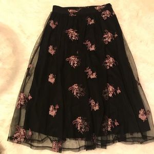 Target Flowered black tutu-like midi length skirt!